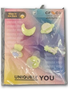 CROCS Glow-In-The-Dark Green Space Jibbitz Charms - Kids